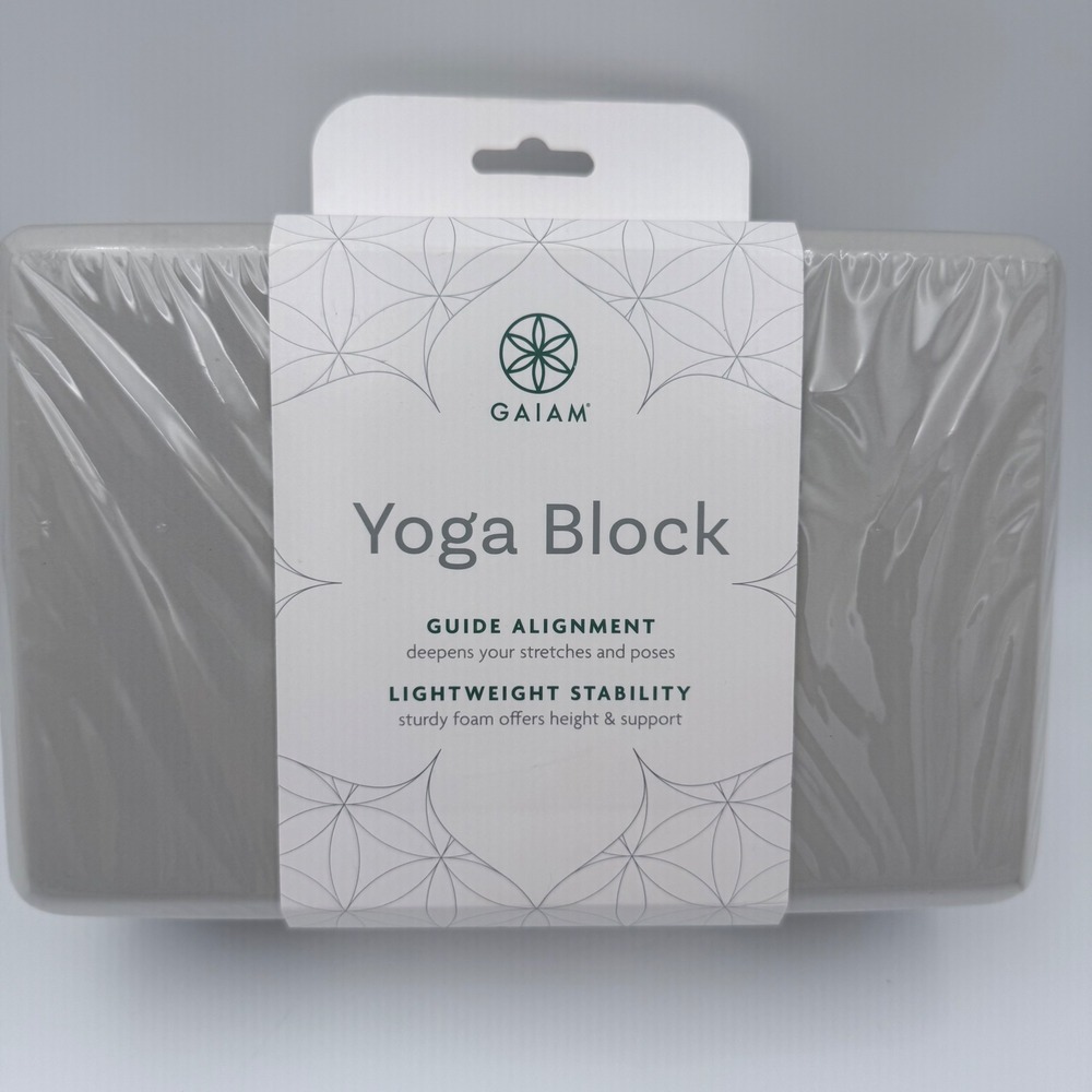 Gaiam Yoga Block Gray Foam‎ Lightweight Stability Stretch Support New